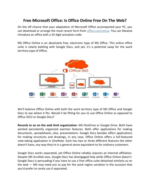free microsoft office is office online free