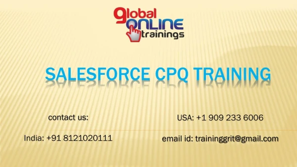 salesforce cpq tr aining