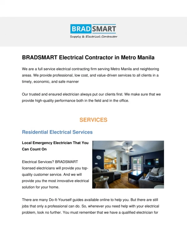 Trusted and Reliable Electrical Services in Metro Manila