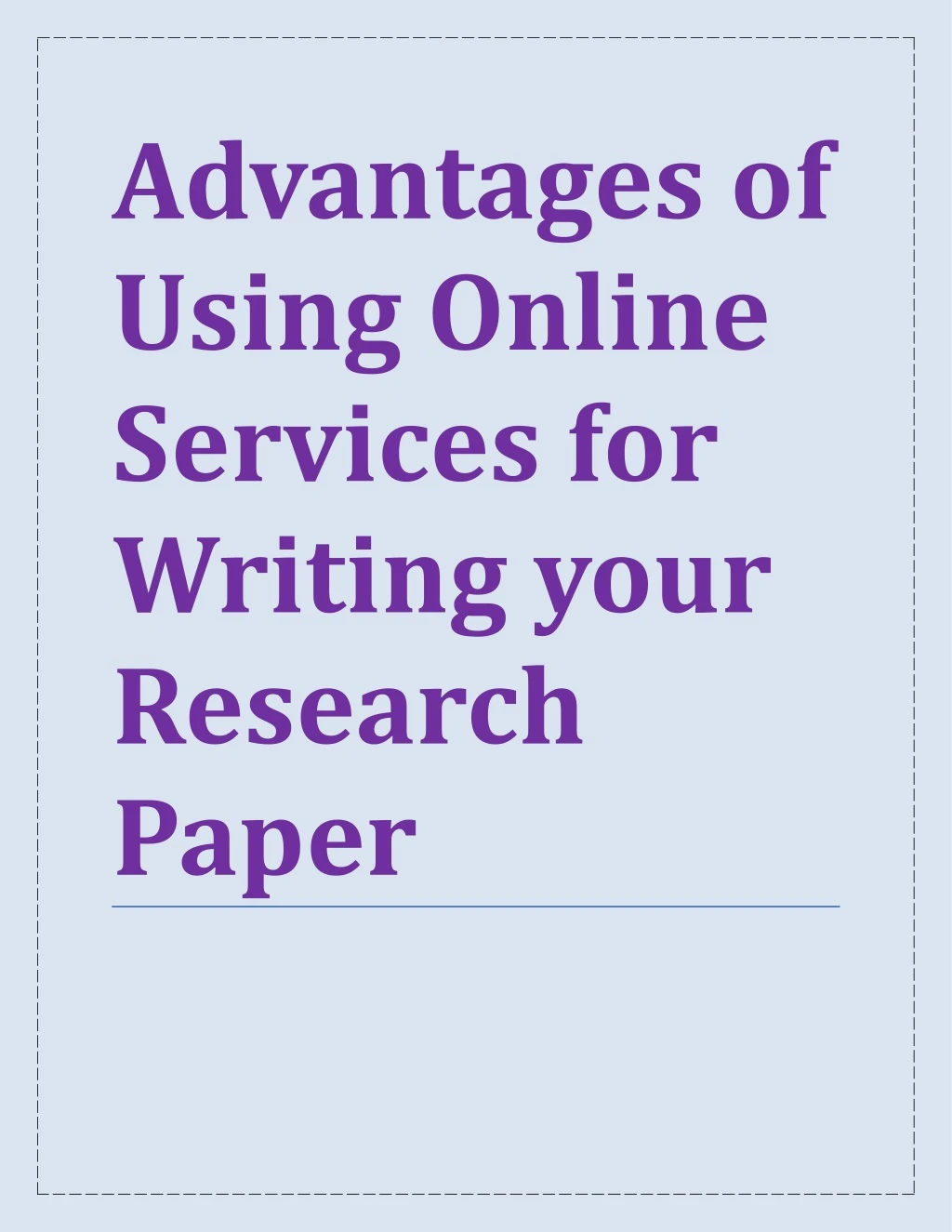 advantages of using online services for writing