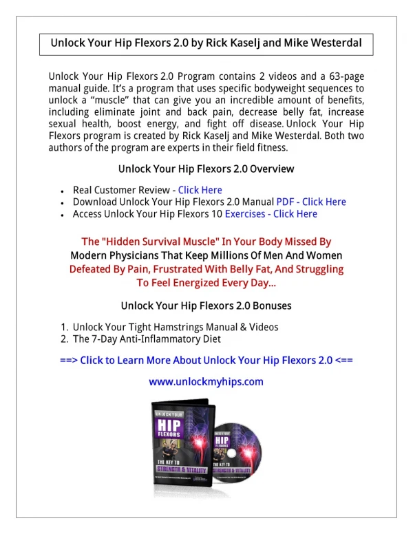 (PDF) Unlock Your Hip Flexors 2.0 Manual PDF: Rick Kaselj Hip Flexor PDF Free Download