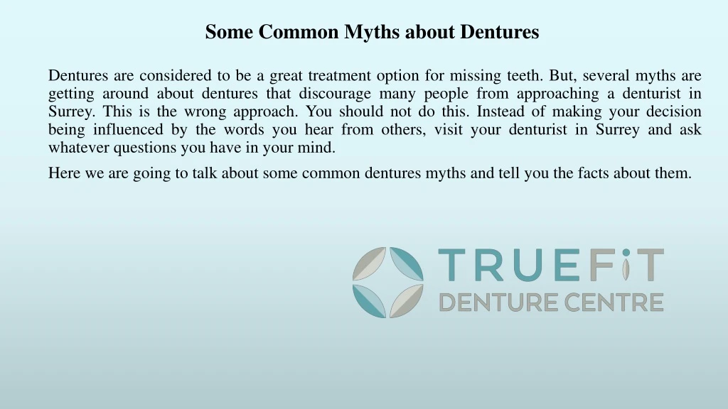 some common myths about dentures