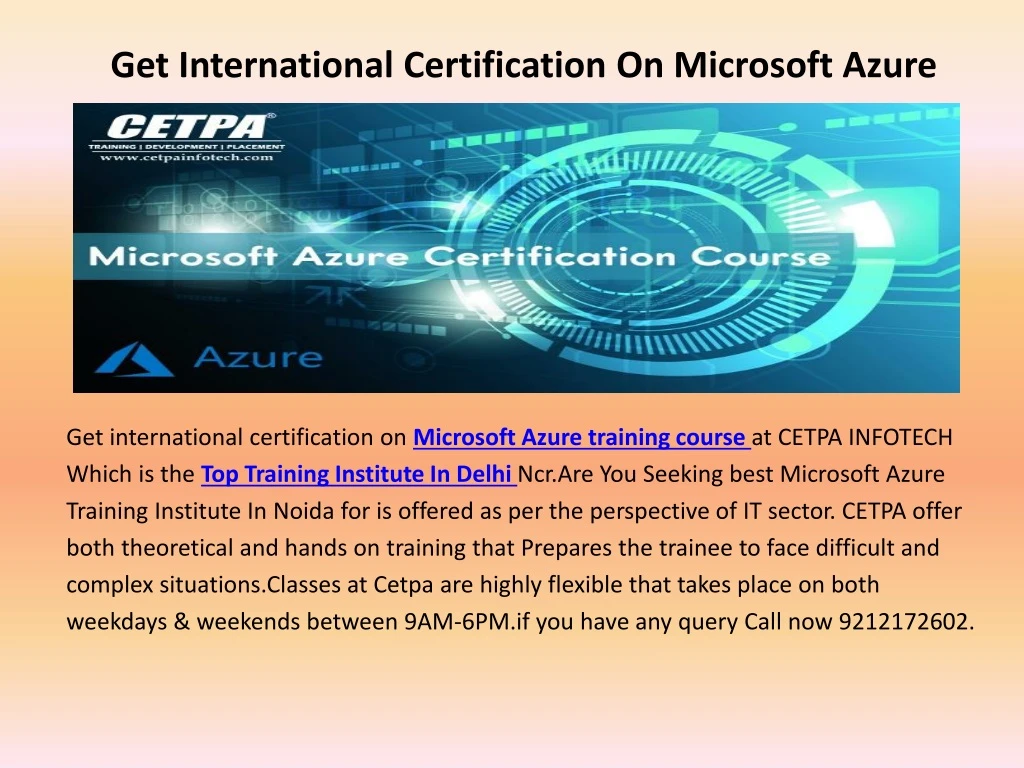 get international certification on microsoft azure