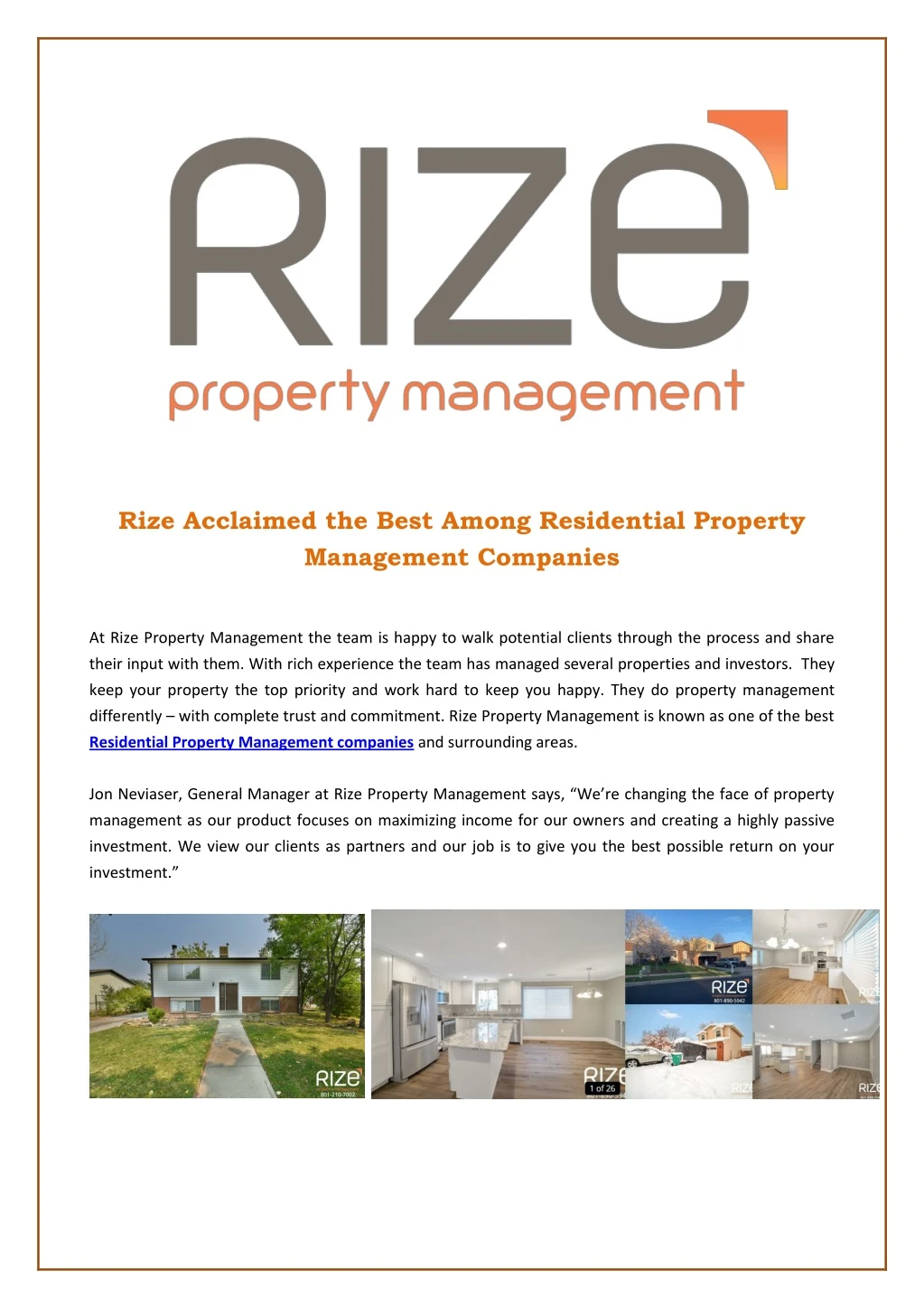 rize acclaimed the best among residential