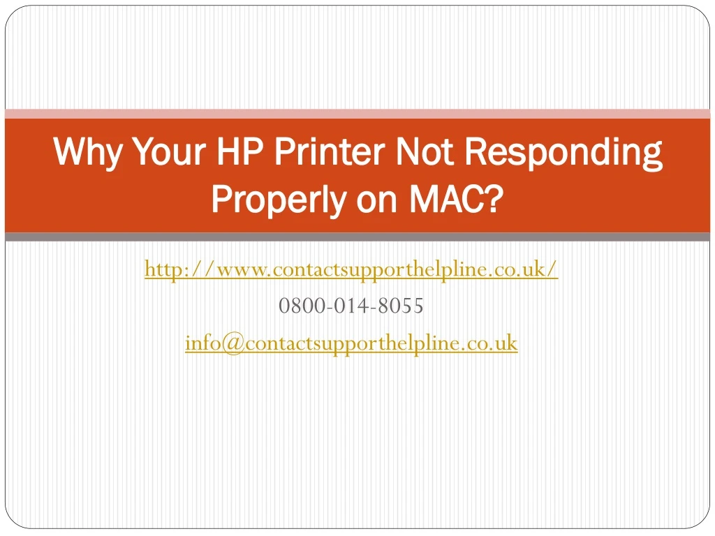 why your hp printer not responding properly on mac