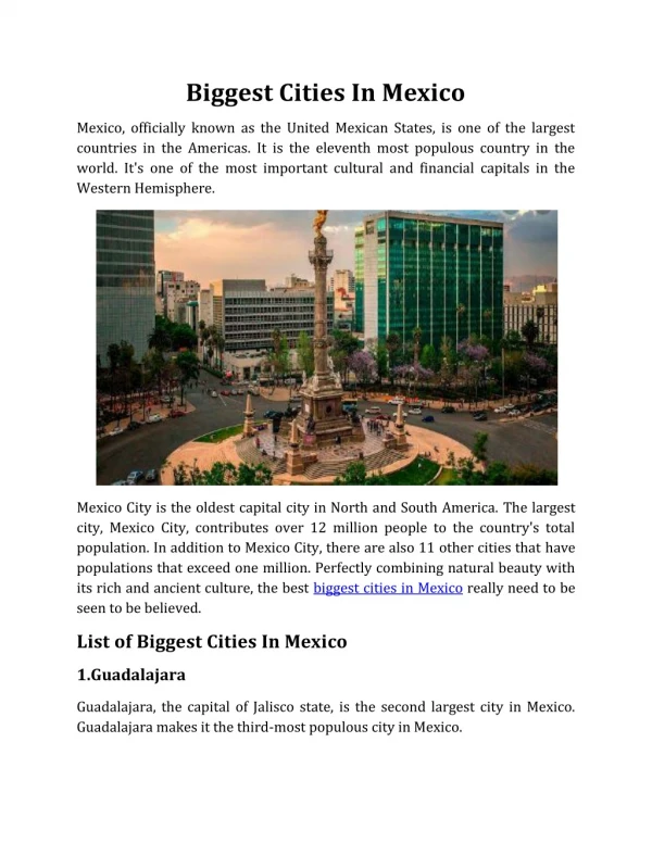 biggest cities in mexico