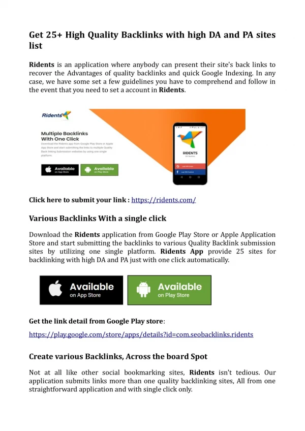 get 25 high quality backlinks with high