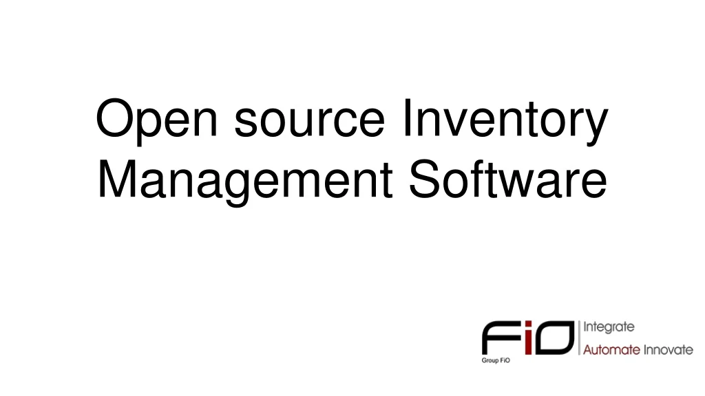 o pen source inventory management software