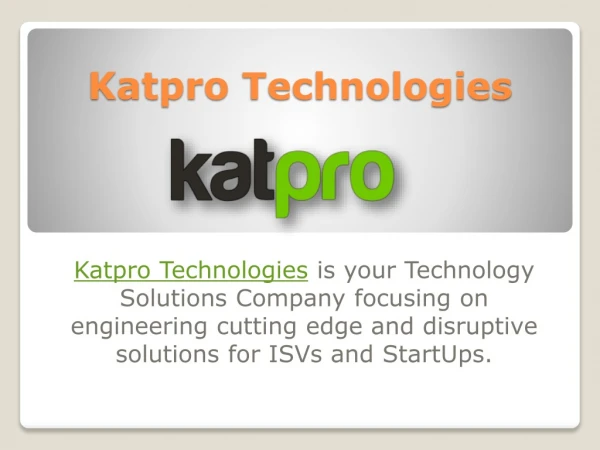 Katpro Technologies - Cloud Managed Services