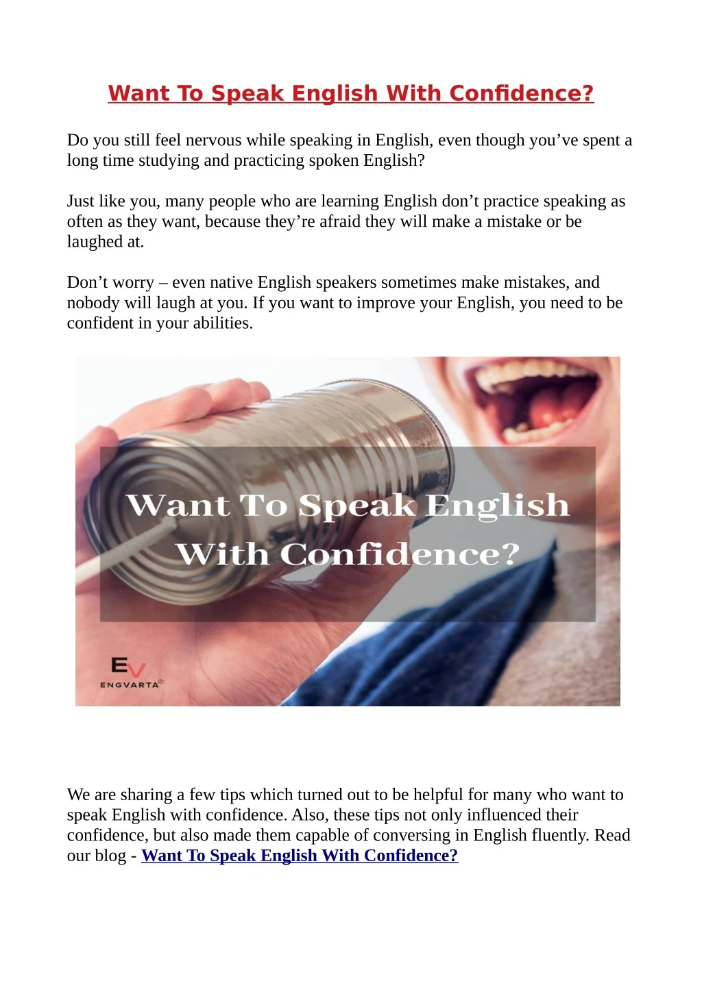 want to speak english with confienne
