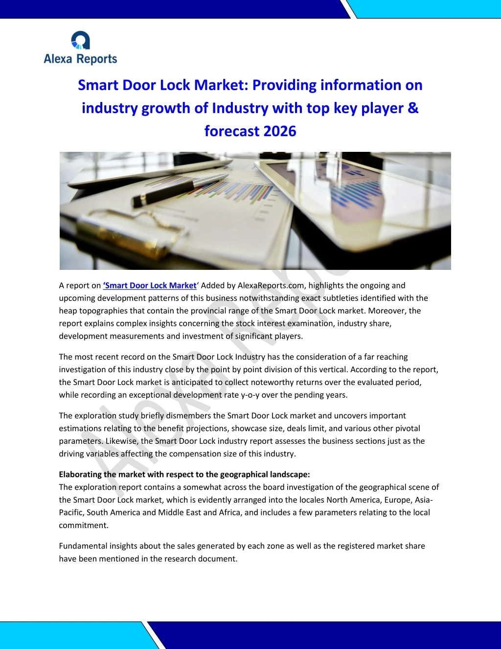 smart door lock market providing information