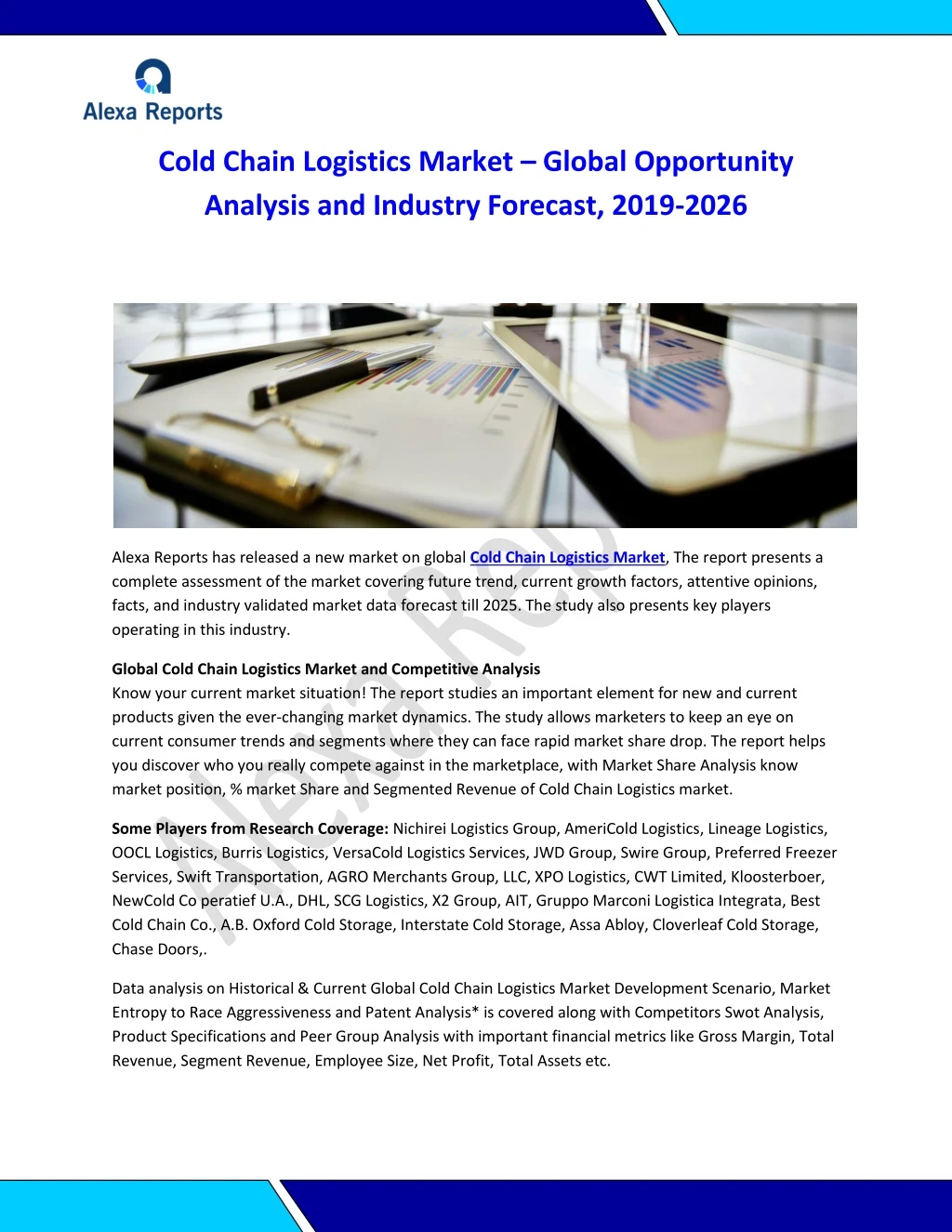 cold chain logistics market global opportunity
