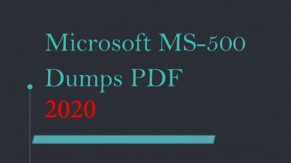 2020 Updated MS-500 Dumps PDF - Latest Practice Material for MS-500 Exam