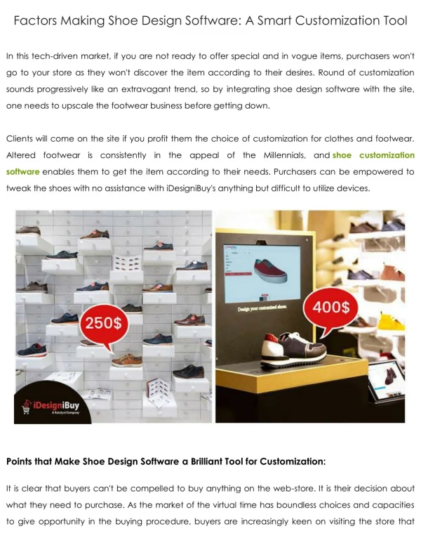Factors Making Shoe Design Software A Smart Customization Tool
