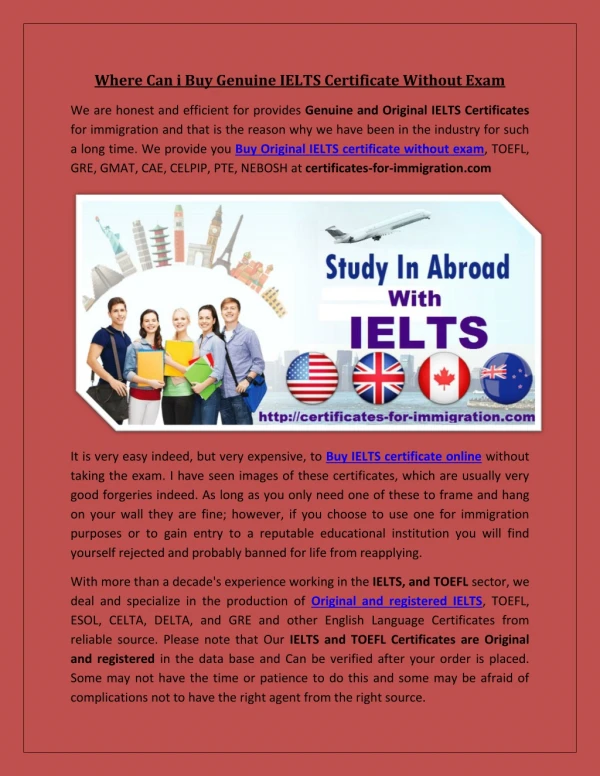 Where Can i Buy Genuine IELTS Certificate Without Exam