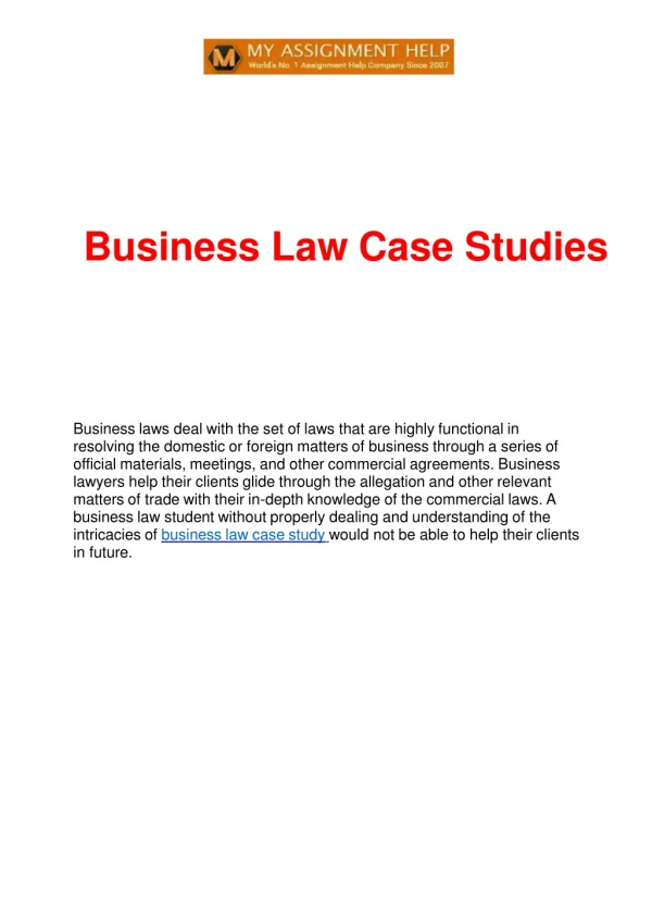 case study on business law