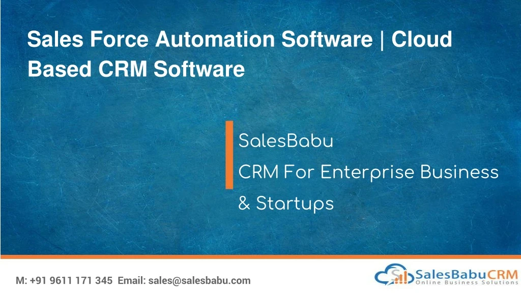 sales force automation software cloud based