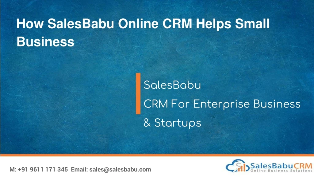 how salesbabu online crm helps small business