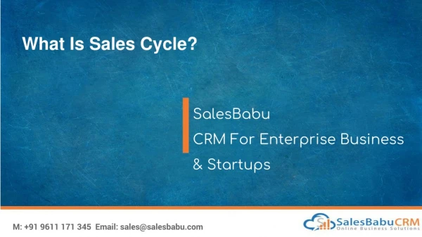 what is sales cycle