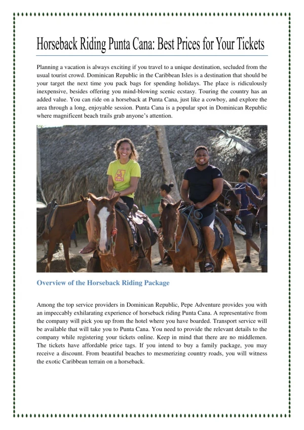 Horseback Riding Punta Cana: Best Prices for Your Tickets