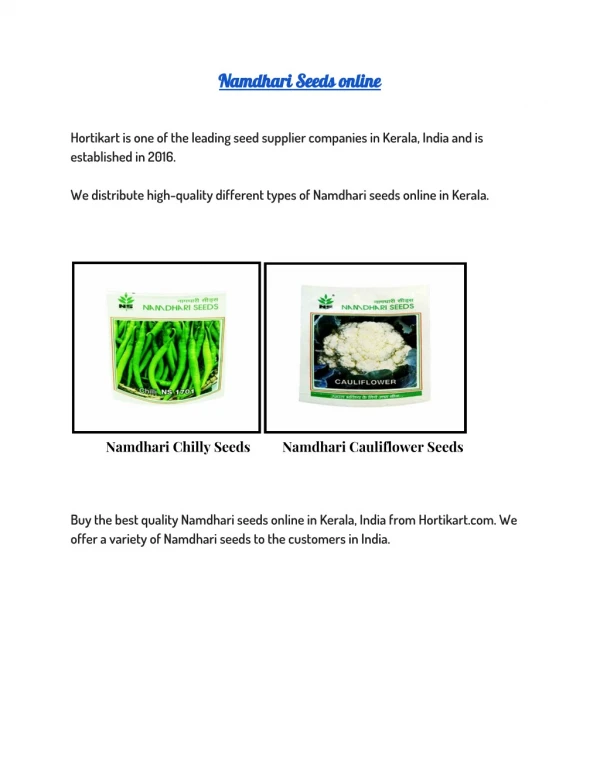 Hortikart | Buy Seeds Online in Kerala
