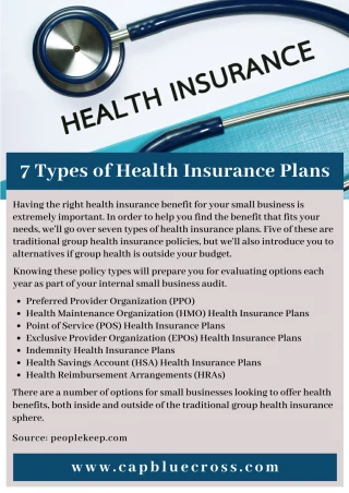 PPT - 7 types of health insurance plans PowerPoint Presentation, free ...