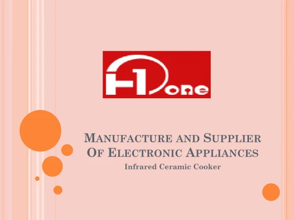 Manufacture And Supplier Of Electronic Appliances- Infrared Ceramic Cooker