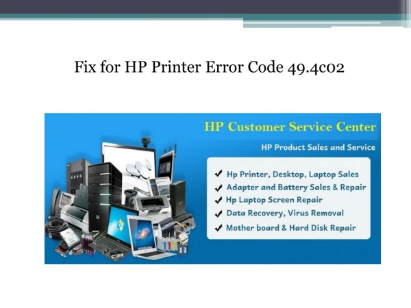Fix for HP Printer Error Code 49.4c02