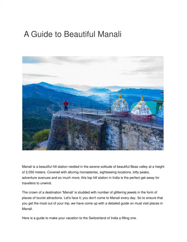 A Guide to Beautiful Manali