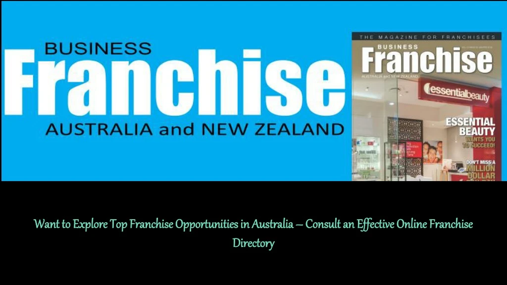 want to explore top franchise opportunities