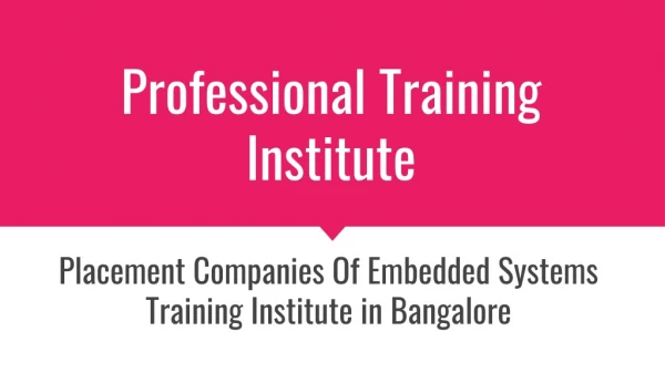 Placement Companies Of Professional Training Institute