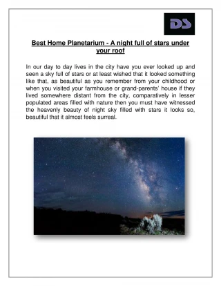 Best Home Planetarium - A night full of stars under your roof