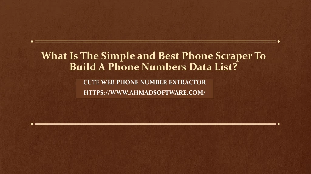 what is the simple and best phone scraper