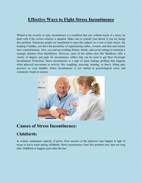 Effective Ways to Fight Stress Incontinence