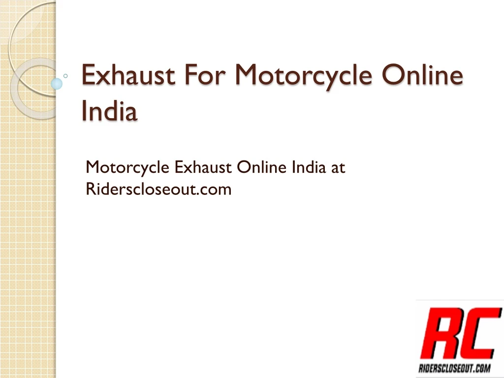 exhaust for motorcycle online india