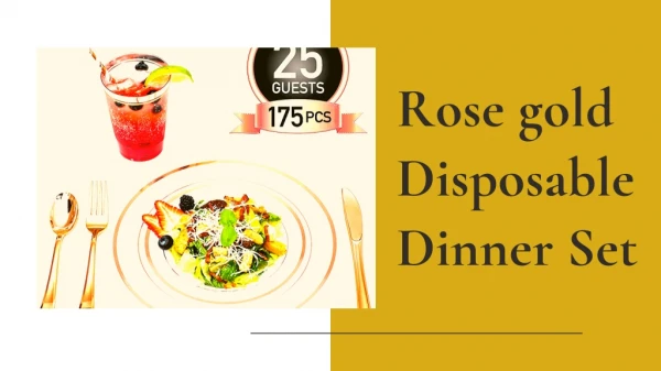 Buy Optimum Rose Gold Disposable Dinner Set