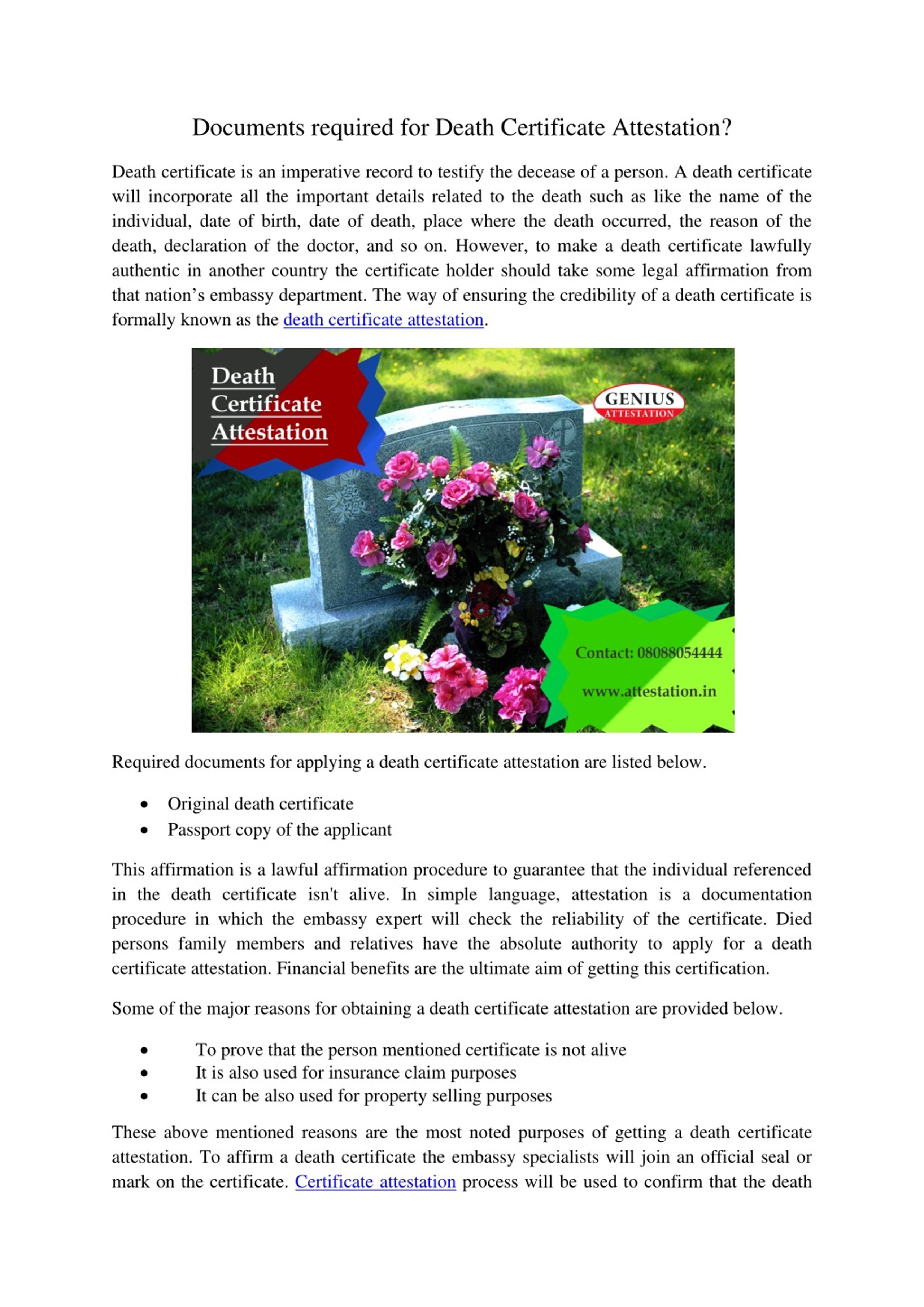 Death Declaration PPT - Documents required for Death Certificate Attestation? PowerPoint ...