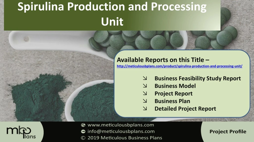 spirulina production and processing unit