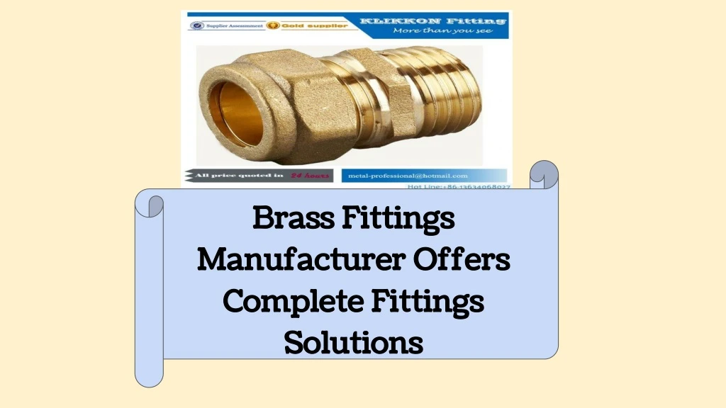brass fittings manufacturer offers complete