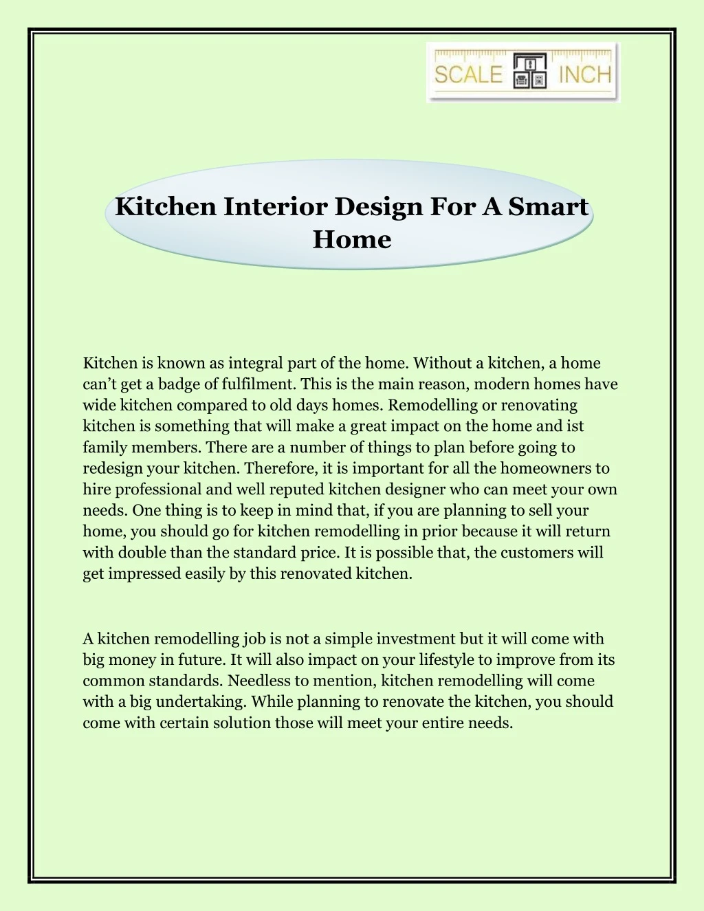 kitchen interior design for a smart home