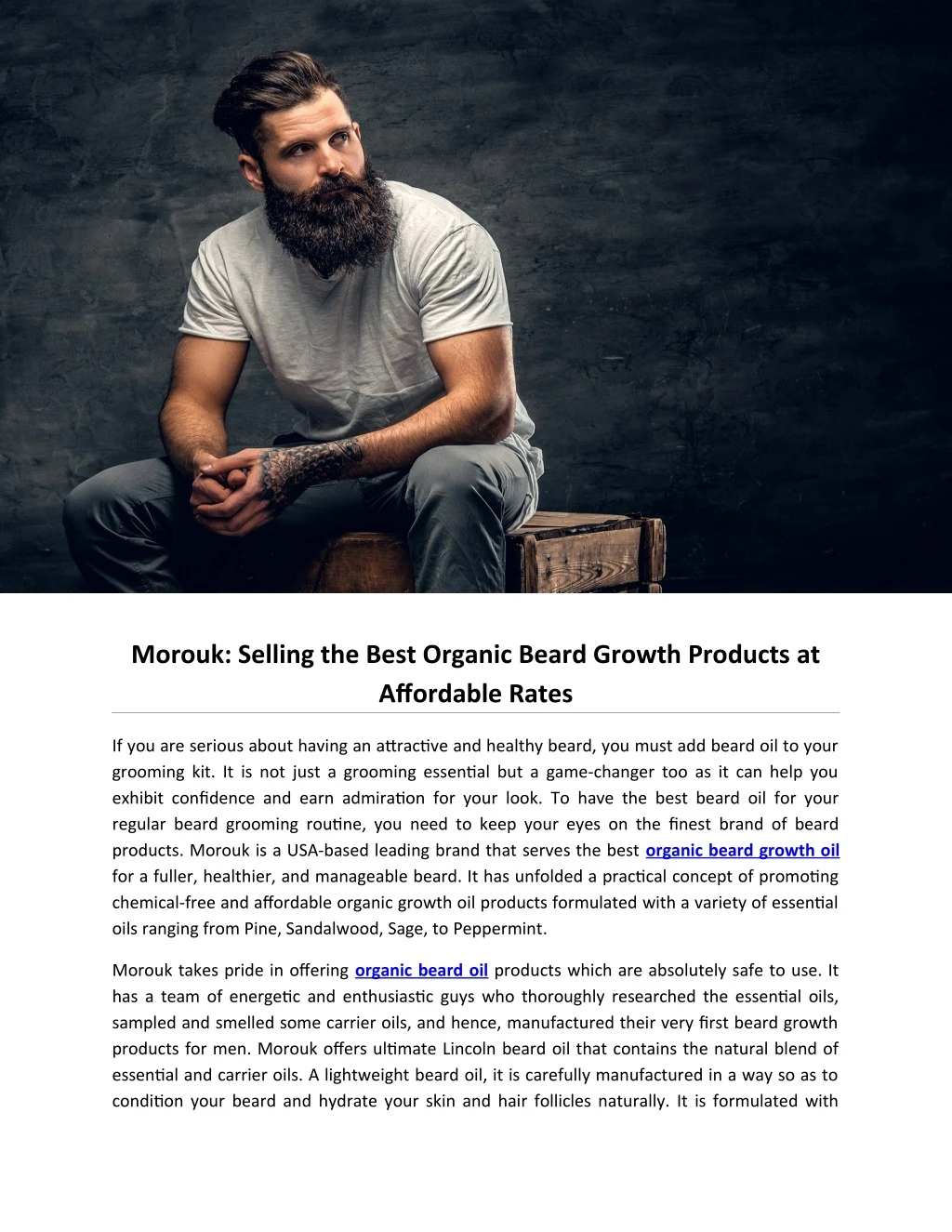 morouk selling the best organic beard growth