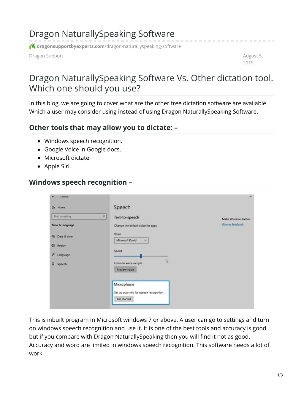 dragon naturallyspeaking software