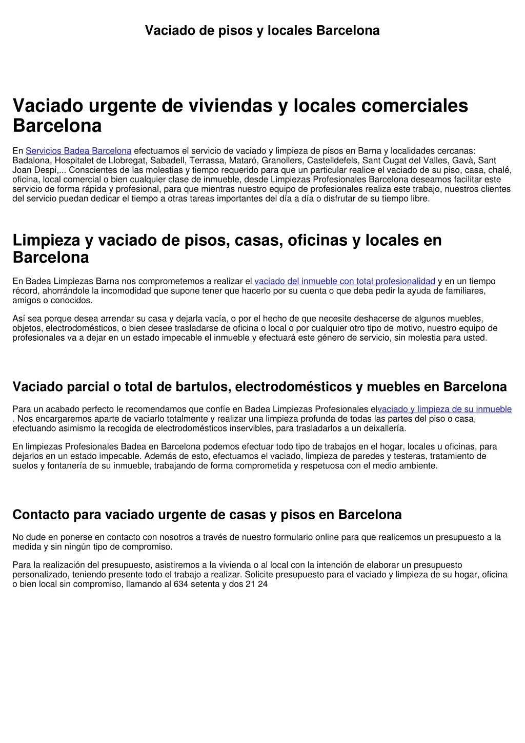 vaciado de pisos y locales barcelona