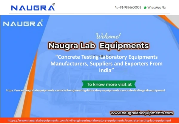 Concrete Testing Laboratory Equipments Suppliers