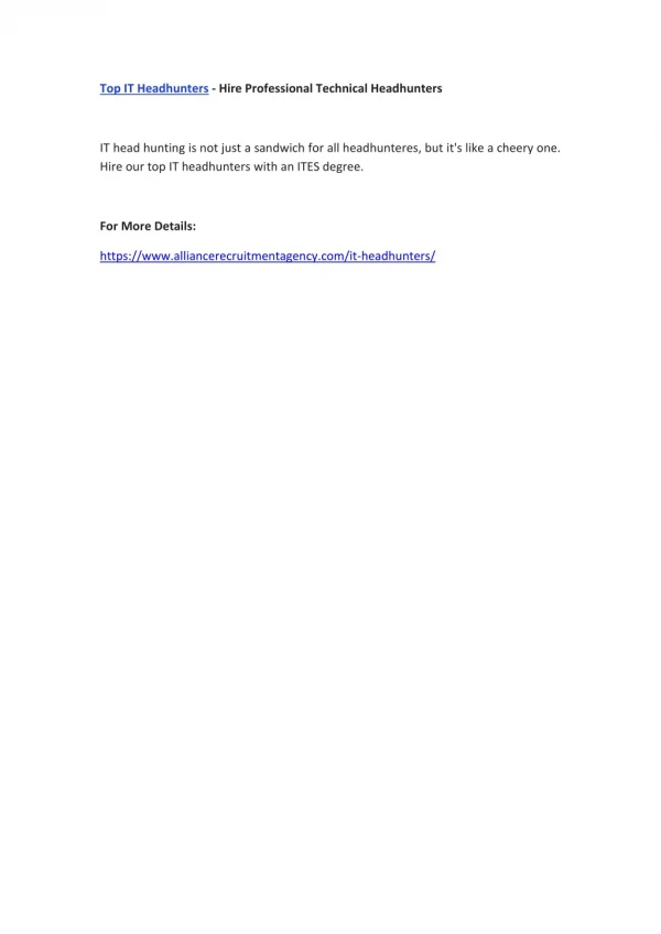 top it headhunters hire professional technical