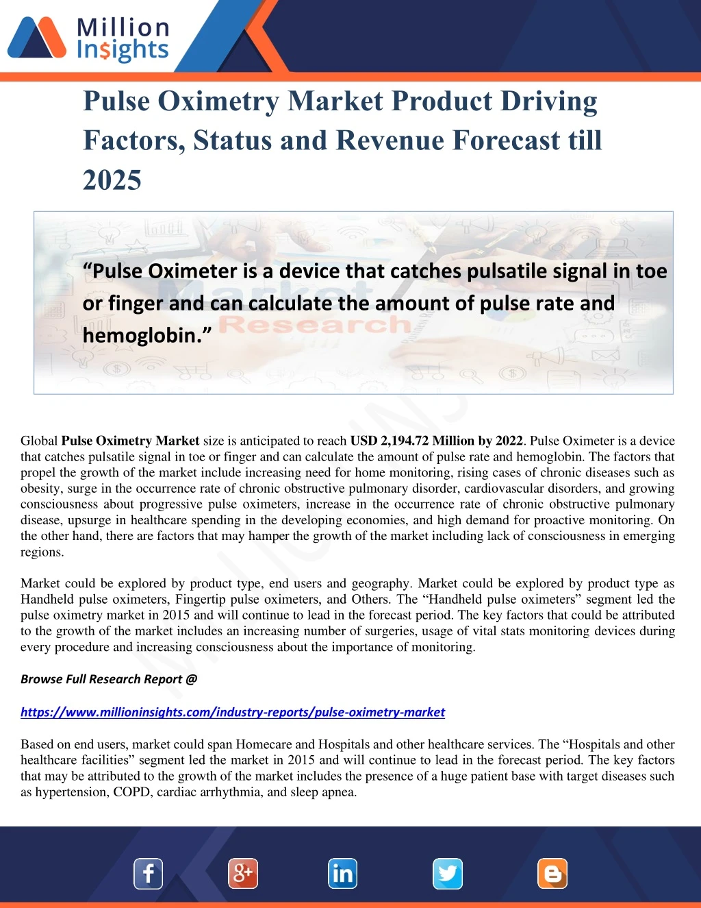 pulse oximetry market product driving factors