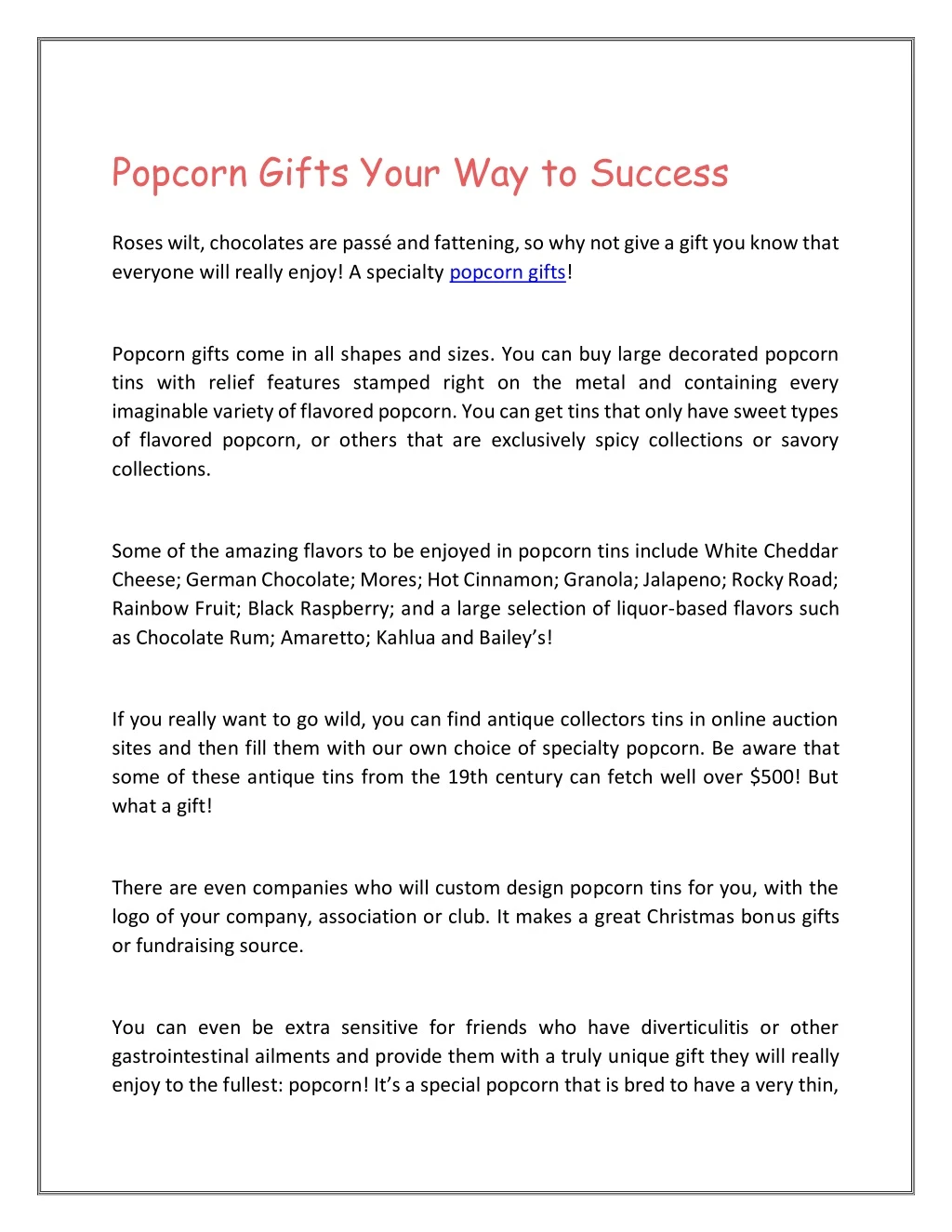 popcorn gifts your way to success