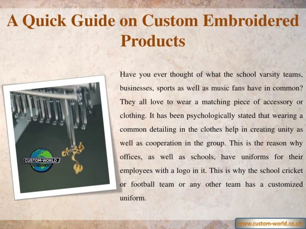 A Quick Guide on Custom Embroidered Products