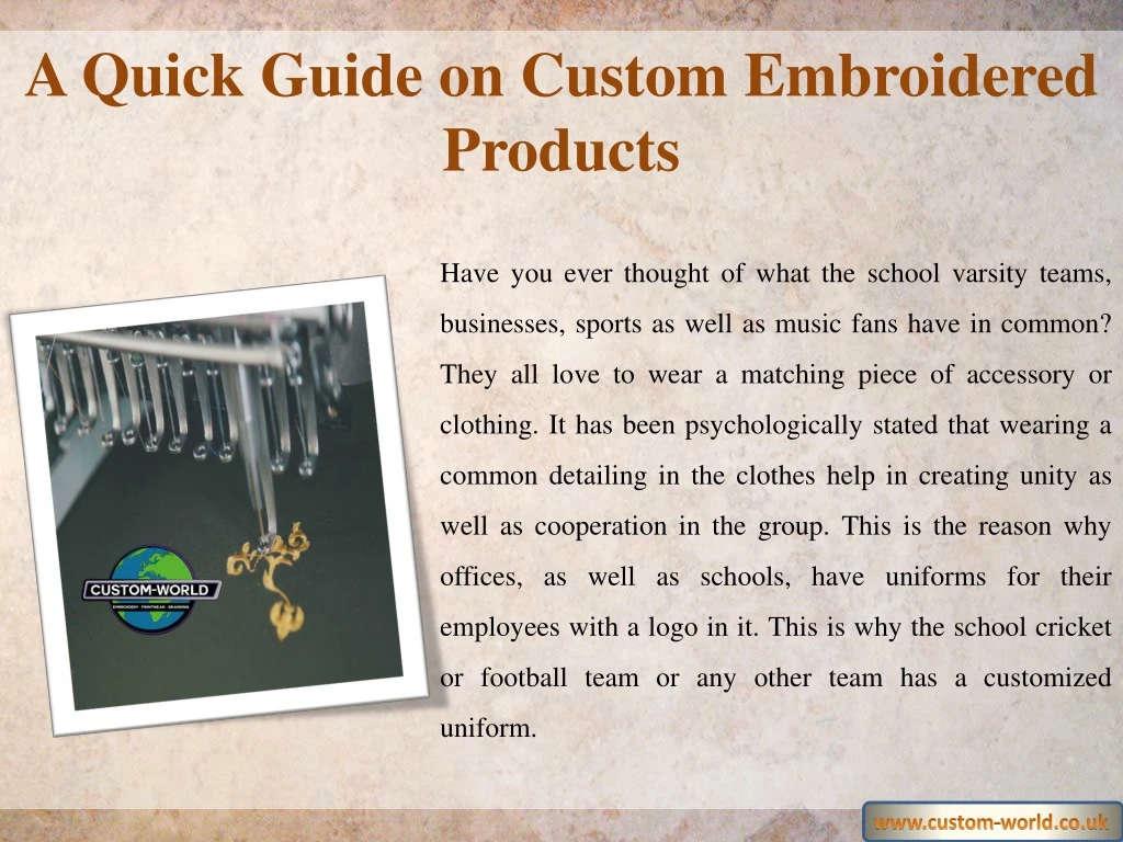 a quick guide on custom embroidered products