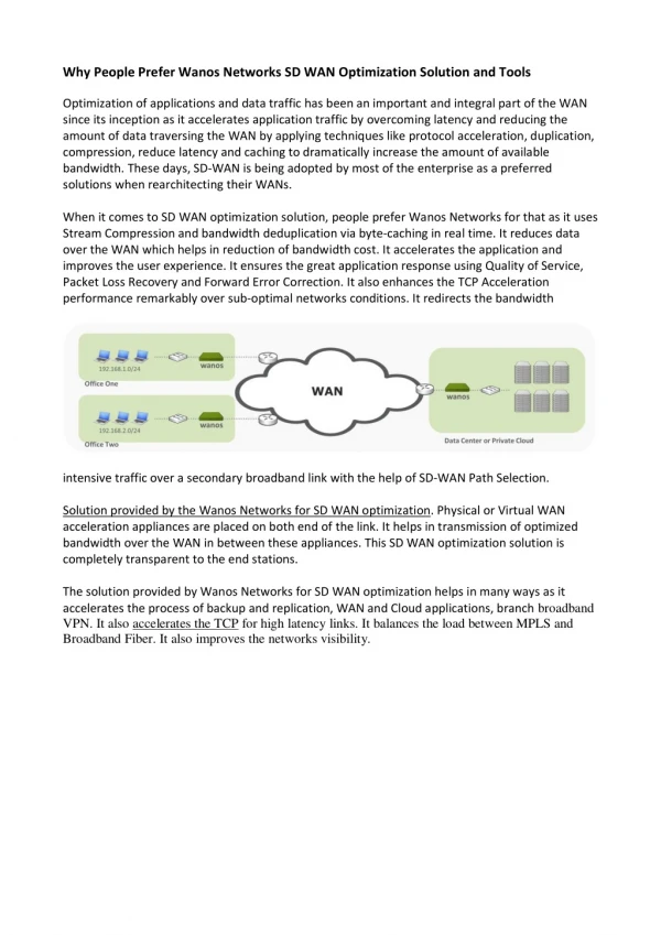 why people prefer wanos networks